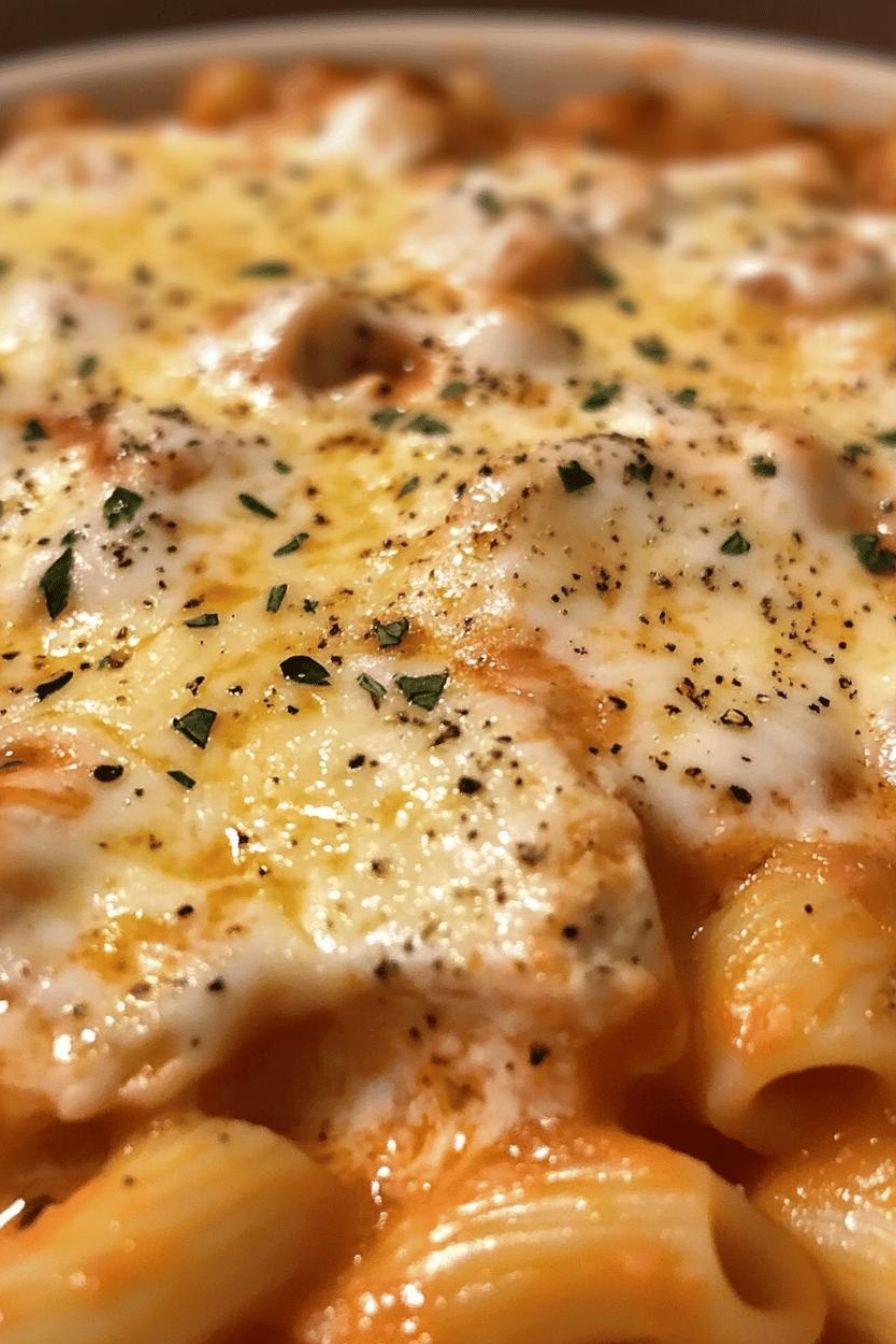 One-Pot Chicken Parmesan Mac & Cheese is delicious