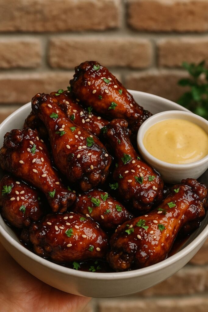 Sticky Teriyaki Wings with Honey Mustard Dip Recipe