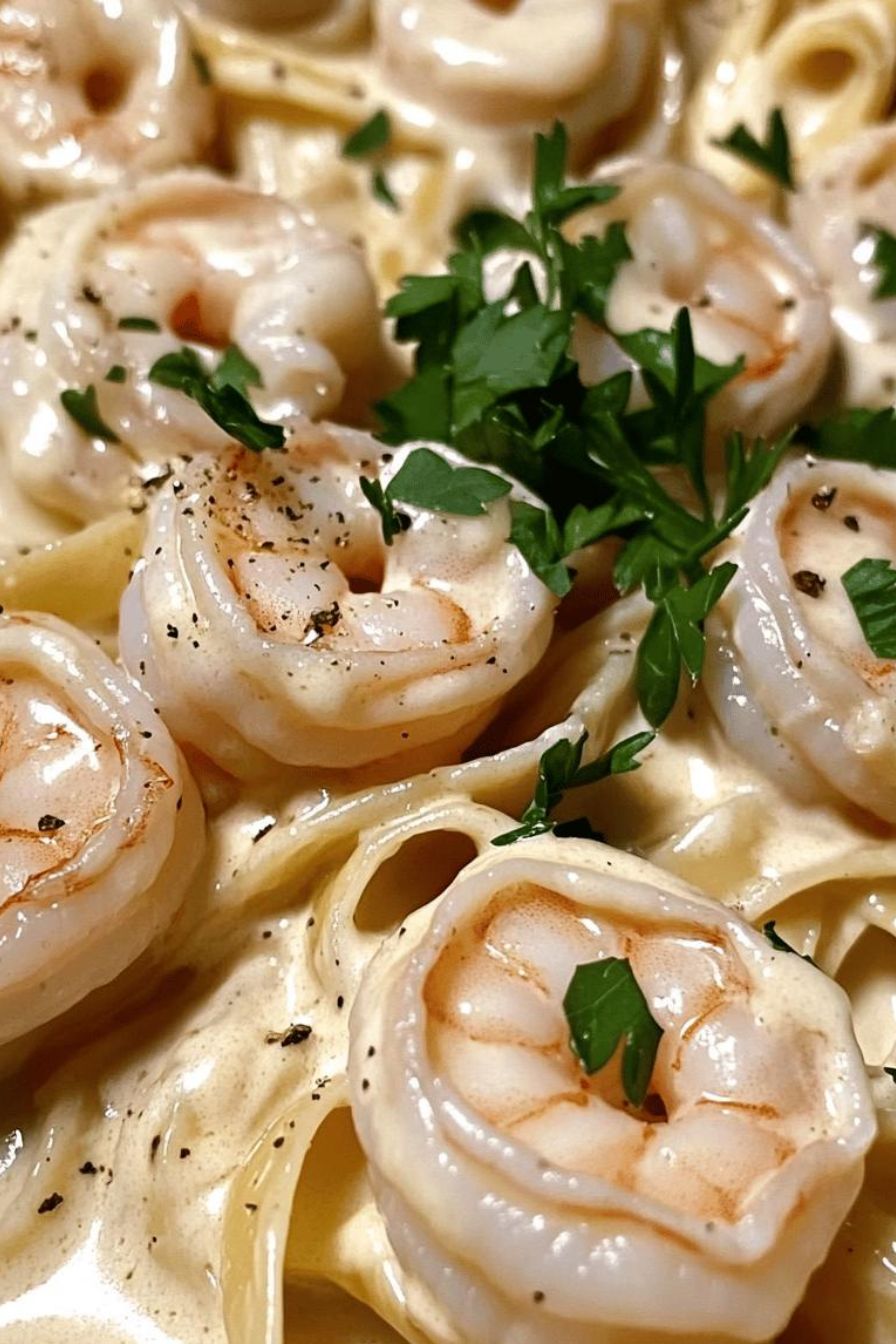 Creamy Shrimp Fettuccine Pasta with Homemade Alfredo Sauce