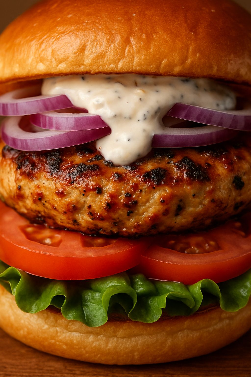 Mediterranean Chicken Burgers with Yogurt Sauce Delight