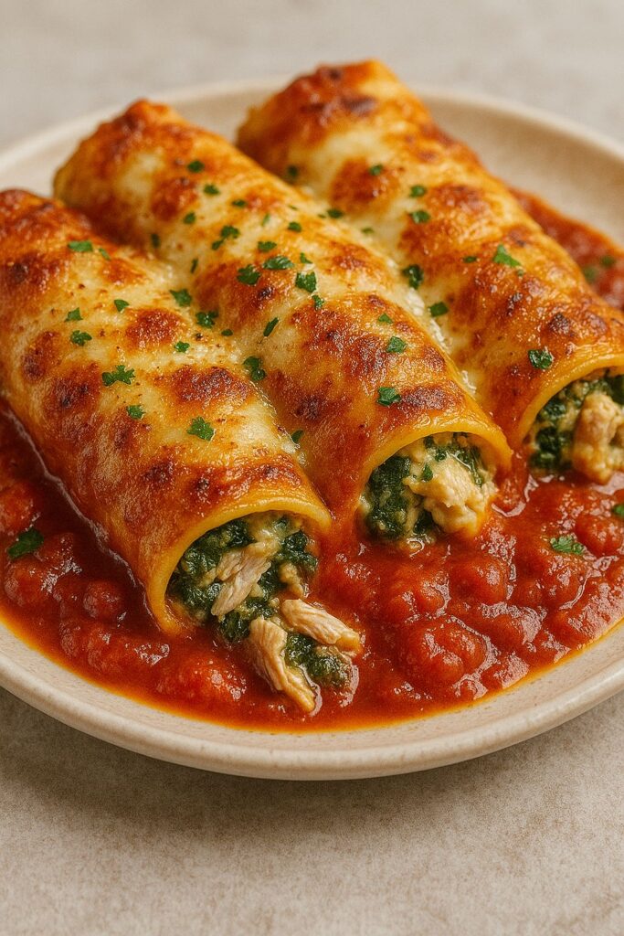 Chicken Spinach Cannelloni is a must-try recipe!