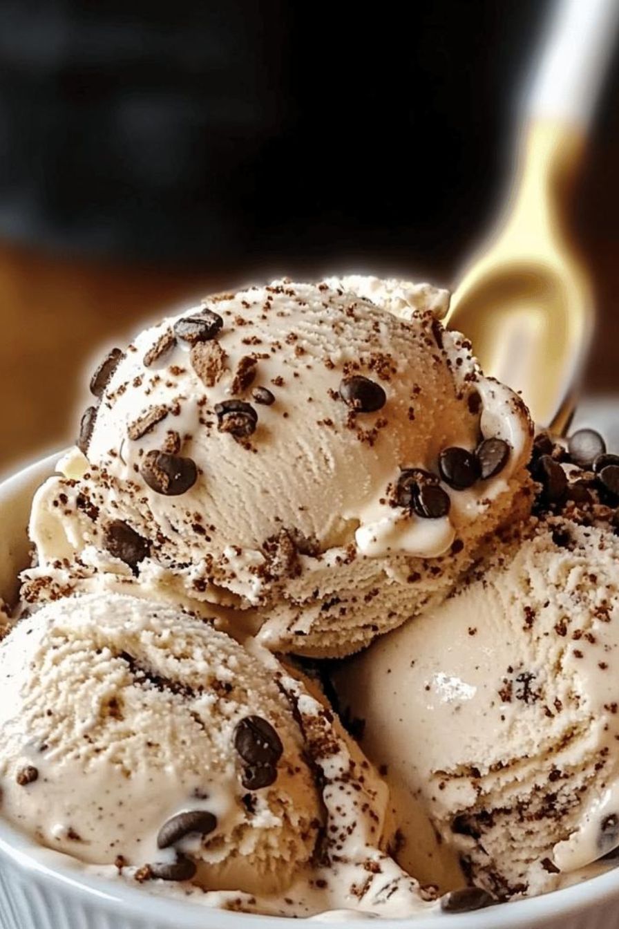 Creamy Coffee Ice Cream with Cookie Crunch Delight