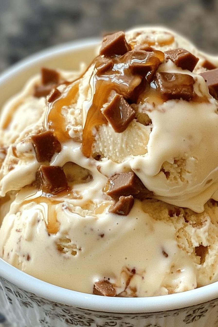 Homemade Coffee Toffee Ice Cream is pure bliss!